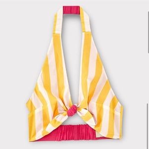 Farm Rio Reversible Cropped Halter Tie Front Top NWT